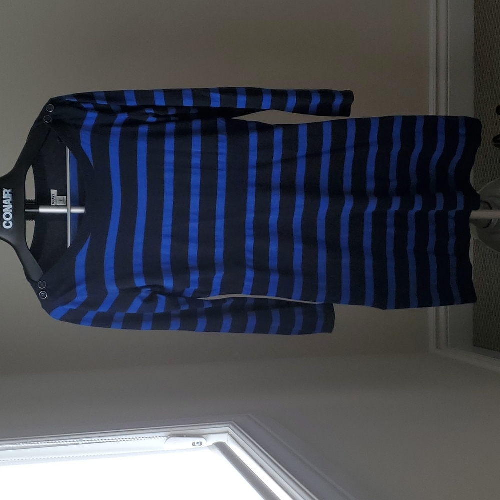 Black and blue striped old navy sweater dress in size large